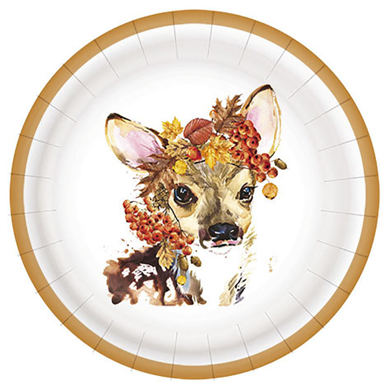 Paper Dessert Plate Deer Ordinary Colour