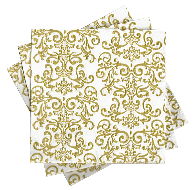 Anniversay Themed Paper Napkins Golden Design