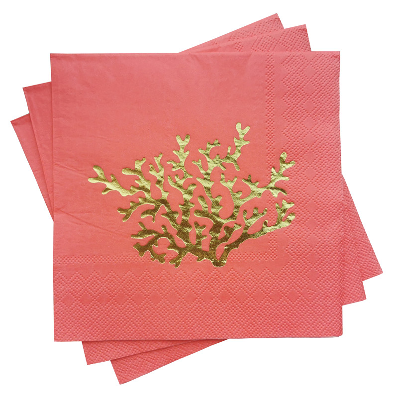 Personalized Napkin Coral Foiled