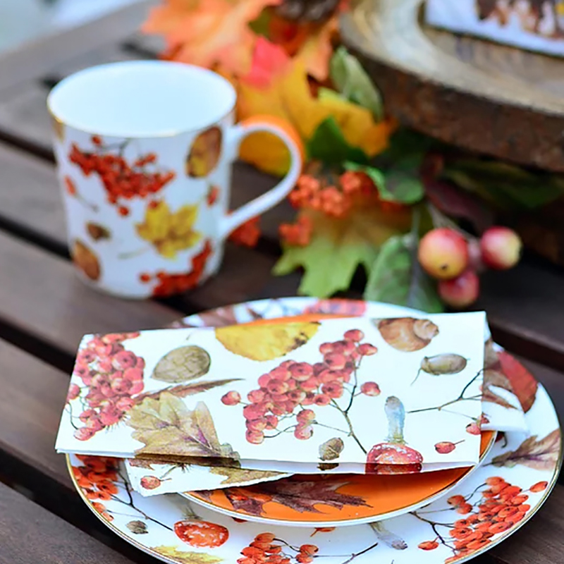 Disposable Fall Leaves party paper napkins