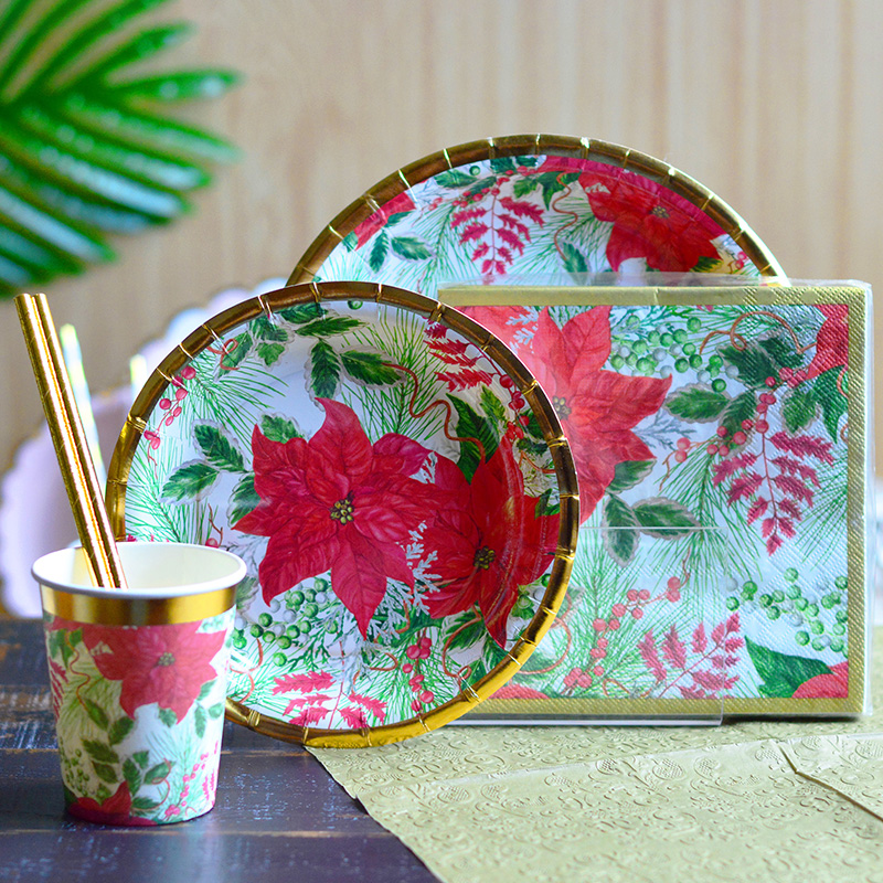 Gold Foil Xmas Party tableware
