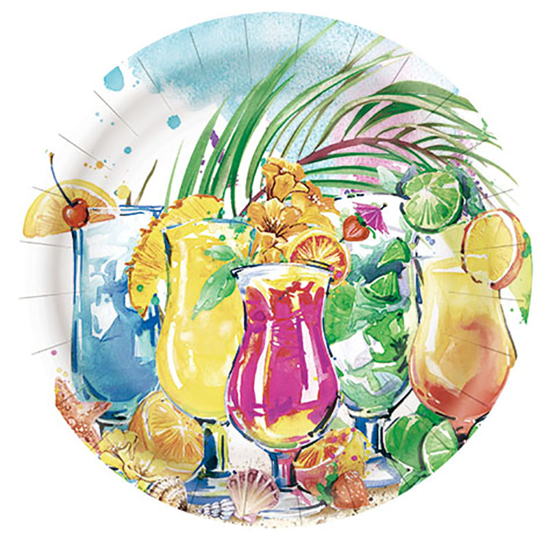 Disposable Printed Paper Dessert Plate 7 Inch