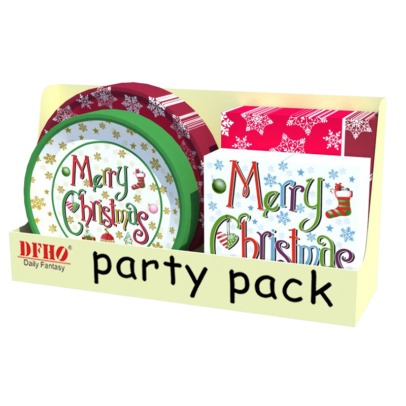 Disposable Paper Party Set Merry Christmas