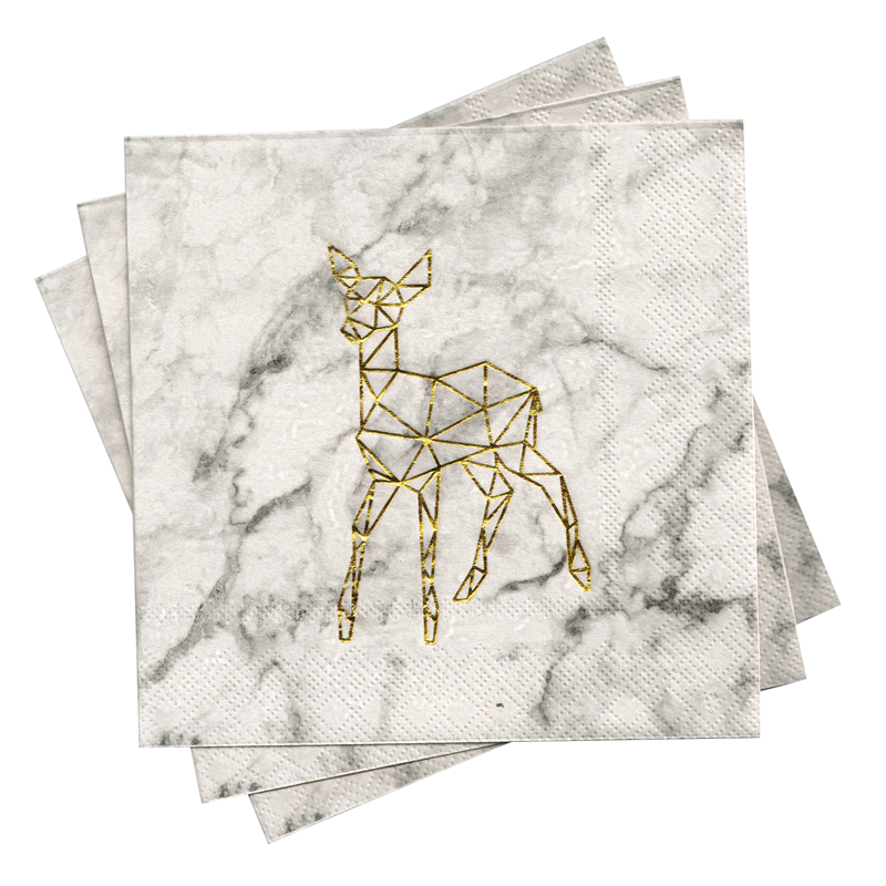 Personalized Paper Napkin Deer Foiled
