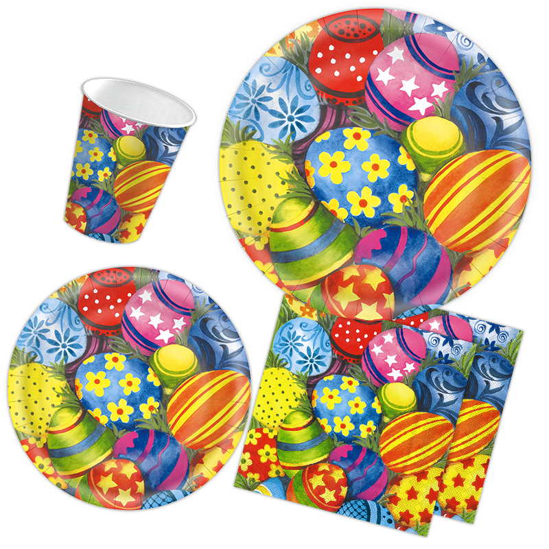 Painted colorful Easter eggs bring joy