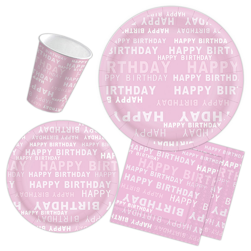 Birthday theme wording with lovely PINK