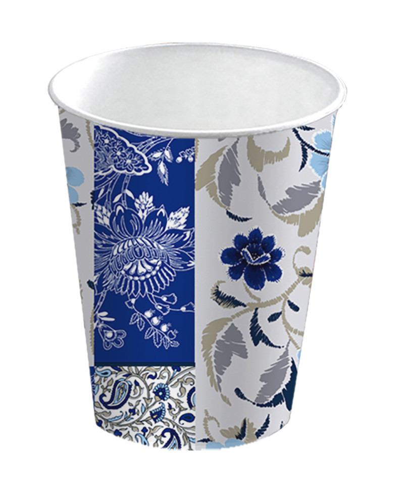 Paper Cup 240 ml Blue Flowers