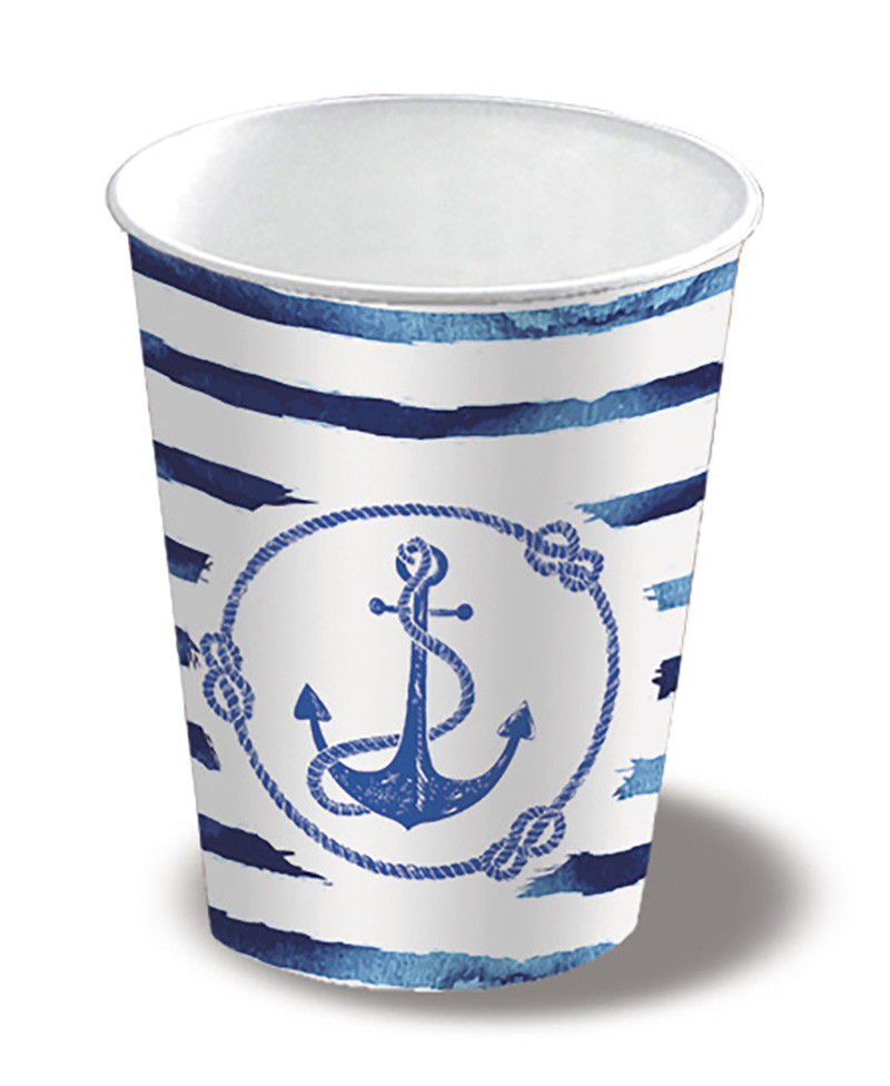 Paper Cup Anchor Stripe
