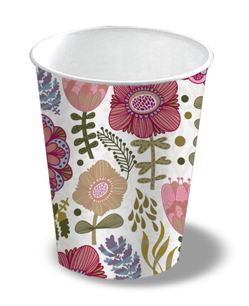 Paper Cup 9 oz Folk Floral Pink