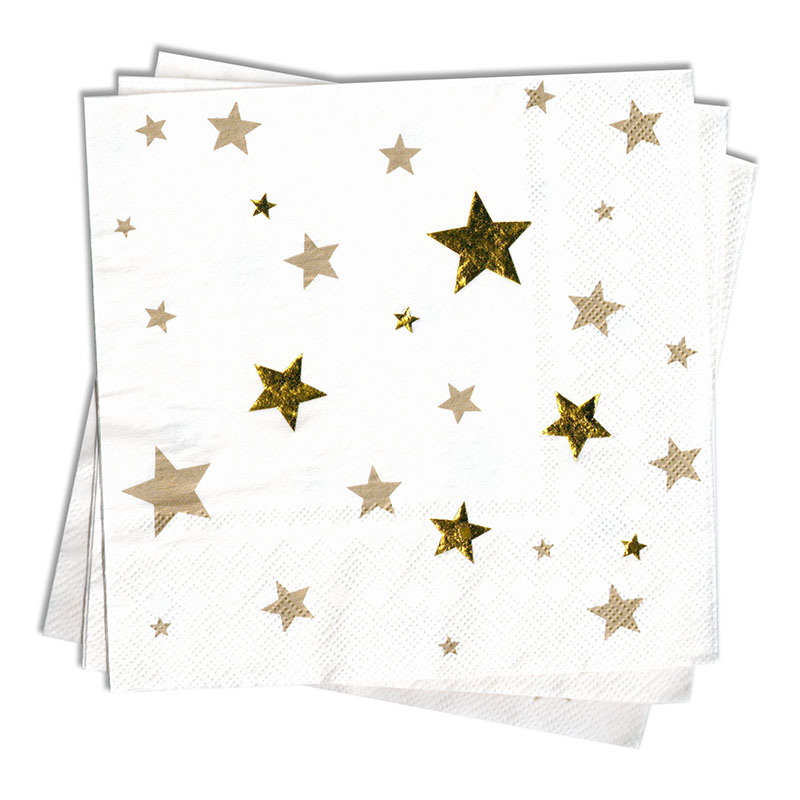 Hot stamp Gold Foiled lunch paper napkin 