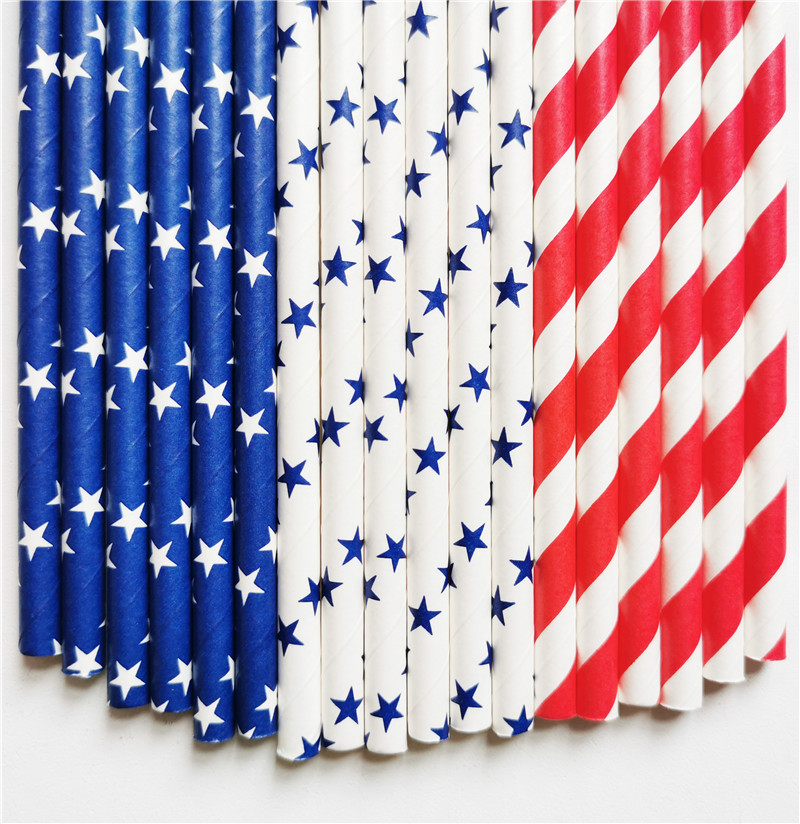 Paper Straw Stars and Stripes