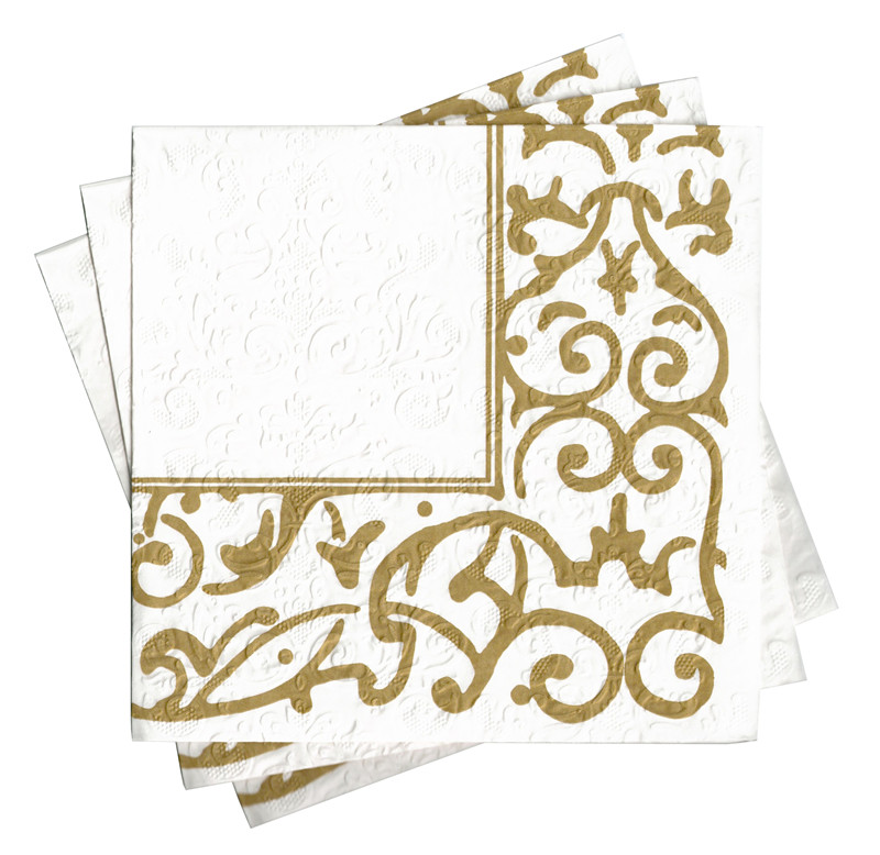 Paper Napkin for Wedding Gold Print