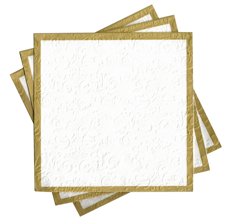 Paper Napkin for Wedding Gold Rim