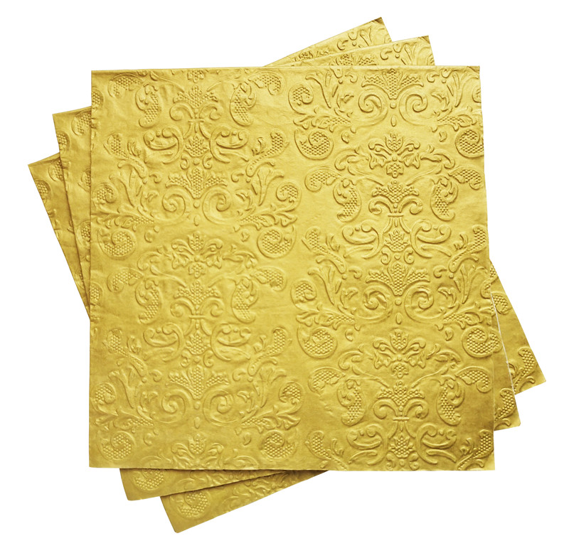 Gold Print on Full Pannel Paper Napkin for Wedding Party
