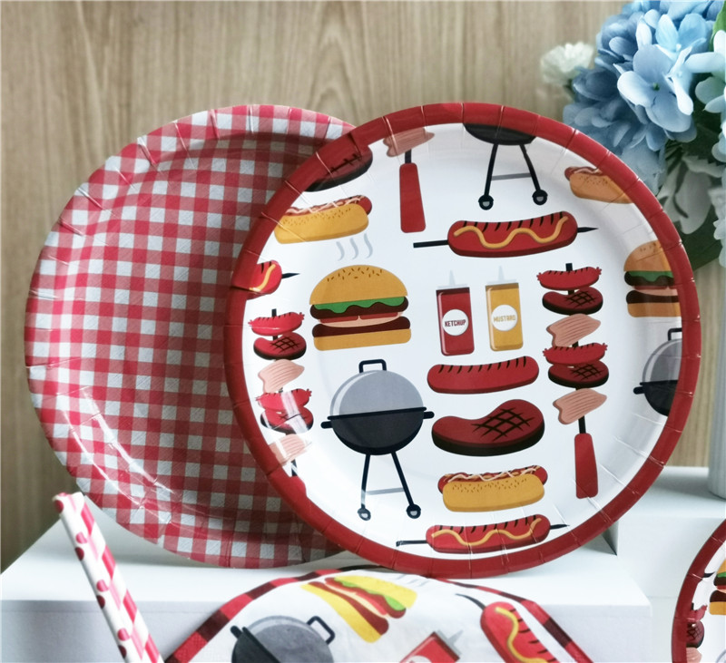Paper Dinner Plate Barbecue Picnic