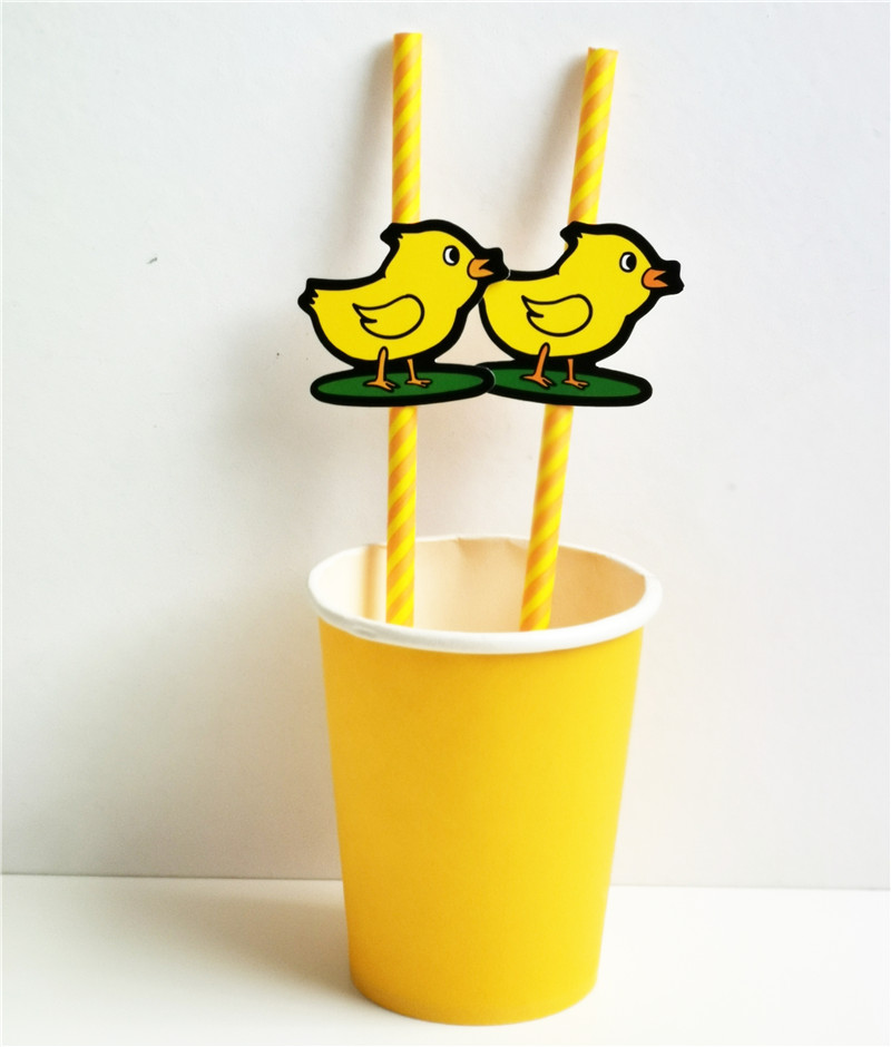 Paper Straw with Decor Chicks