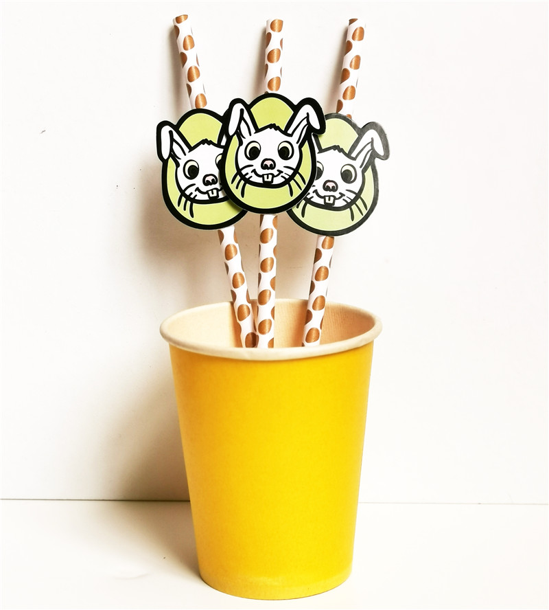 Paper Straw with Decor Bunny