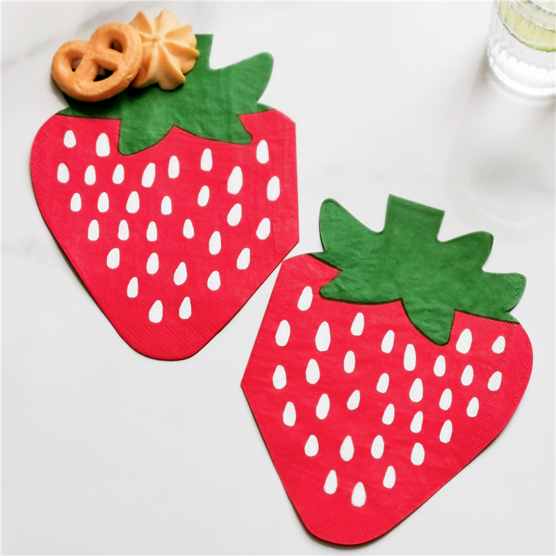 Shaped Napkin Strawberry