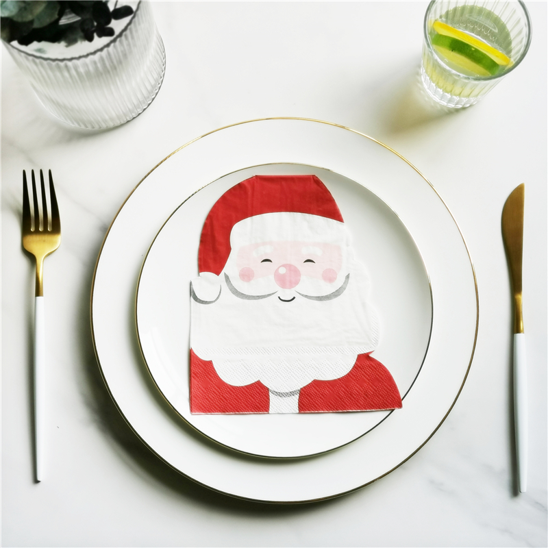 Santa Shaped Christmas Paper Napkin  