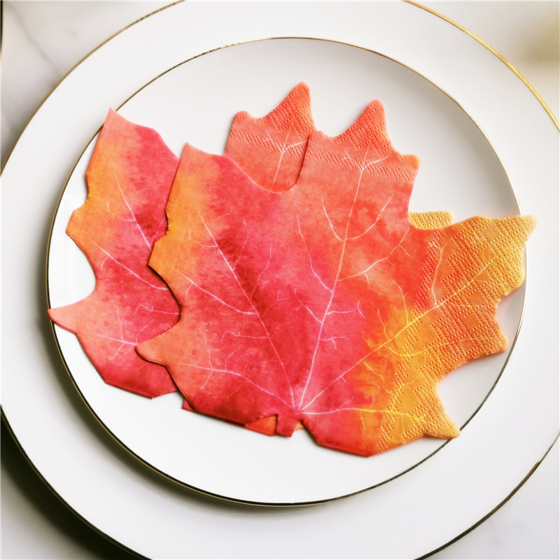 Shaped Napkin Maple Leaf