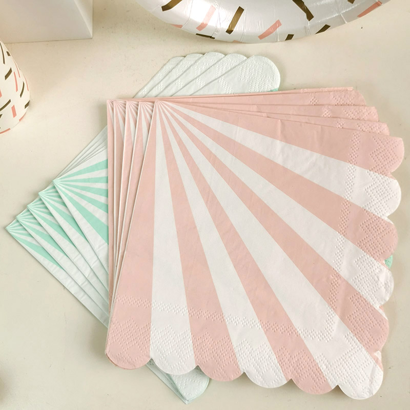 Pink Paper Napkins for Baby Shower Tableware Decorations