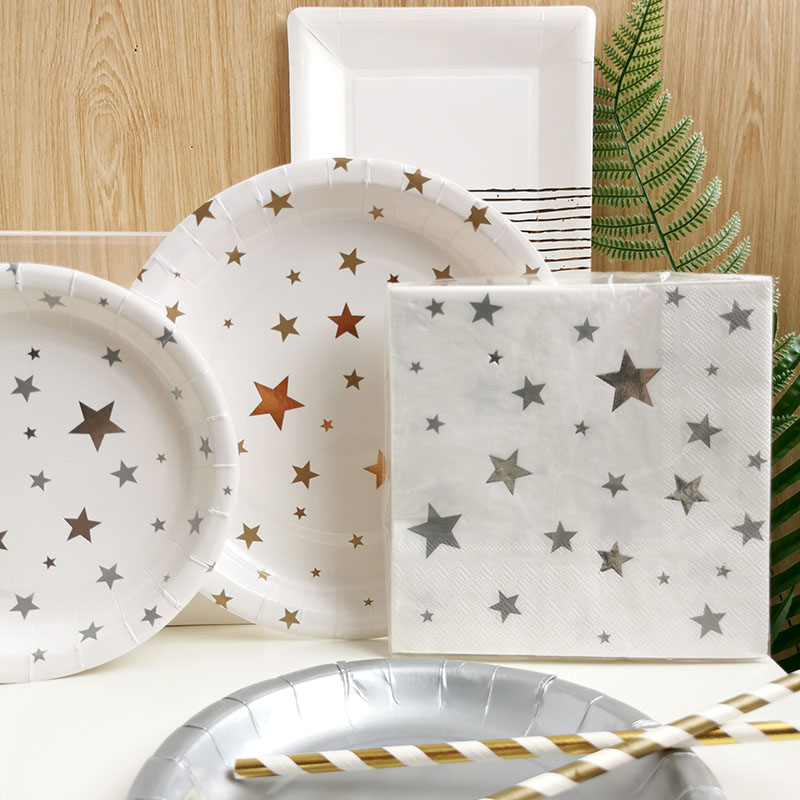 Luncheon Paper Napkins printed with sparkling stars