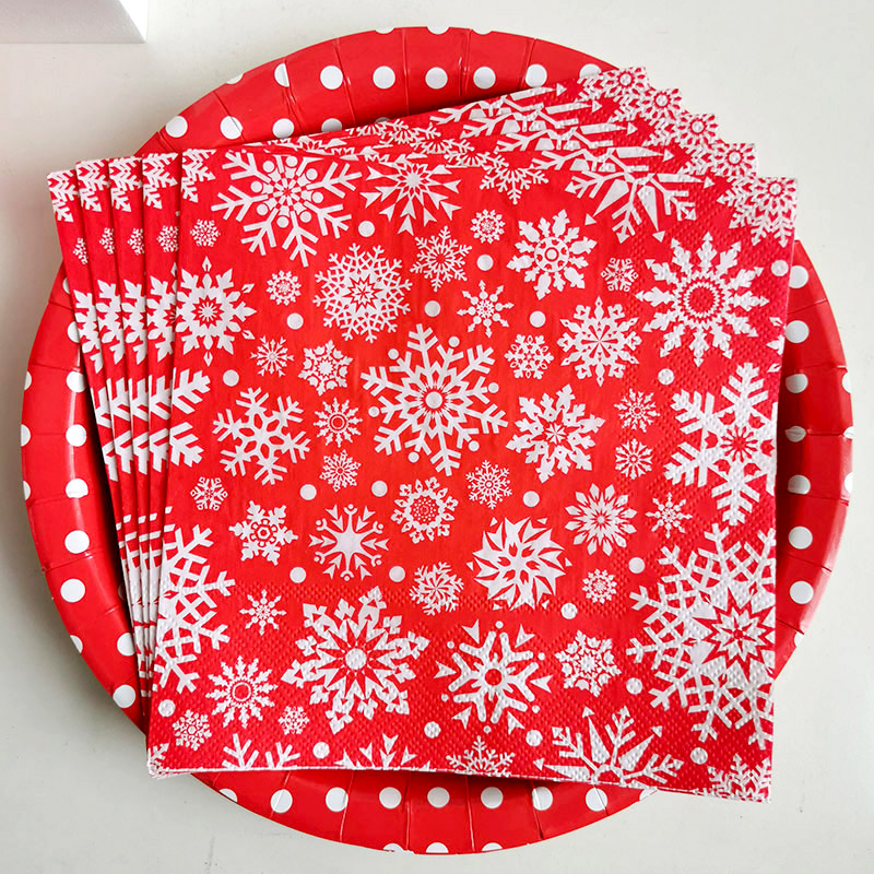 Snowflake on cheerful red color brings joy on Christmas