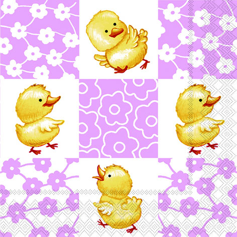 Cutie chicks for Happy Easter Napkin