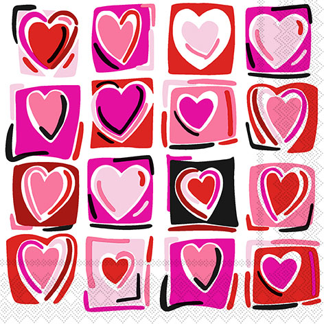 Lovely painted hearts paper napkins 